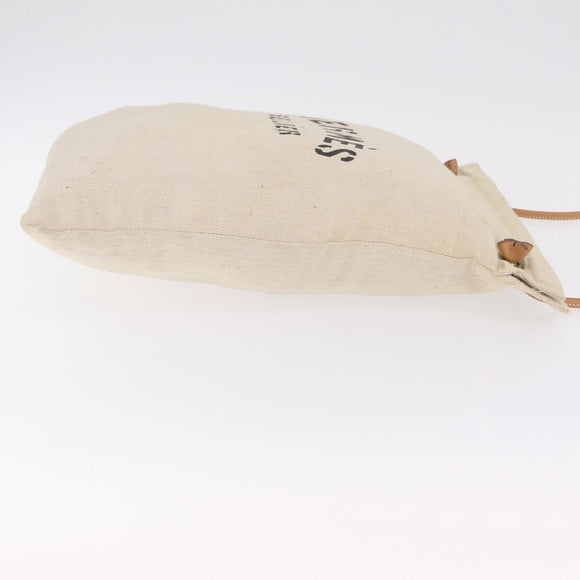 HERMES Aline Shoulder Bag Canvas Beige Auth ka6877
