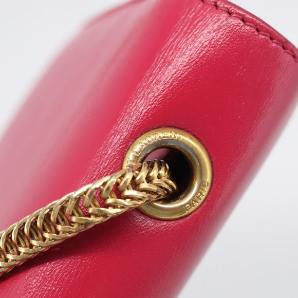 Saint Laurent Betty Chain Shoulder Bag Leather Pink Gold 314516 Auth ka6878A