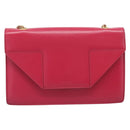 Saint Laurent Betty Chain Shoulder Bag Leather Pink Gold 314516 Auth ka6878A-2