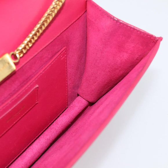 Saint Laurent Betty Chain Shoulder Bag Leather Pink Gold 314516 Auth ka6878A