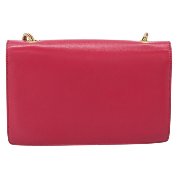 Saint Laurent Betty Chain Shoulder Bag Leather Pink Gold 314516 Auth ka6878A