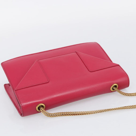 Saint Laurent Betty Chain Shoulder Bag Leather Pink Gold 314516 Auth ka6878A