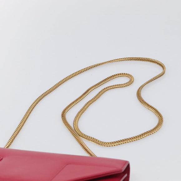 Saint Laurent Betty Chain Shoulder Bag Leather Pink Gold 314516 Auth ka6878A