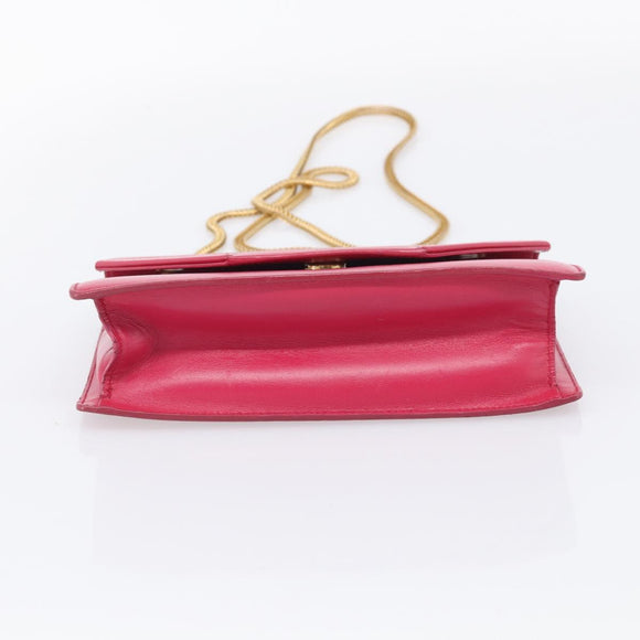 Saint Laurent Betty Chain Shoulder Bag Leather Pink Gold 314516 Auth ka6878A