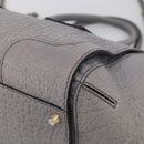 BURBERRY Hand Bag Leather 2way Gray Gold Auth ka6879-14
