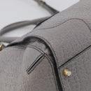 BURBERRY Hand Bag Leather 2way Gray Gold Auth ka6879-15