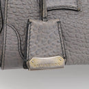 BURBERRY Hand Bag Leather 2way Gray Gold Auth ka6879-18