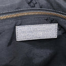 BURBERRY Hand Bag Leather 2way Gray Gold Auth ka6879-20