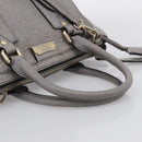 BURBERRY Hand Bag Leather 2way Gray Gold Auth ka6879-7