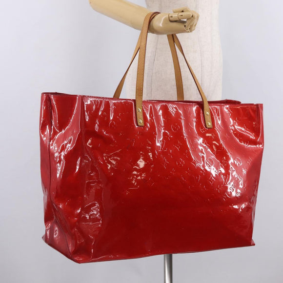 LOUIS VUITTON Monogram Vernis Reade GM Tote Bag Red M91084 LV Auth ka6881