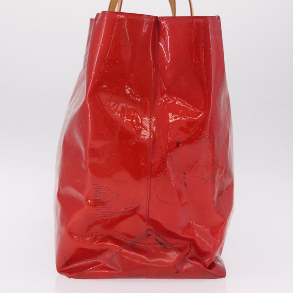 LOUIS VUITTON Monogram Vernis Reade GM Tote Bag Red M91084 LV Auth ka6881