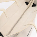 Balenciaga Everyday East West Tote Bag Canvas White Silver 618284 Auth ka6882-17