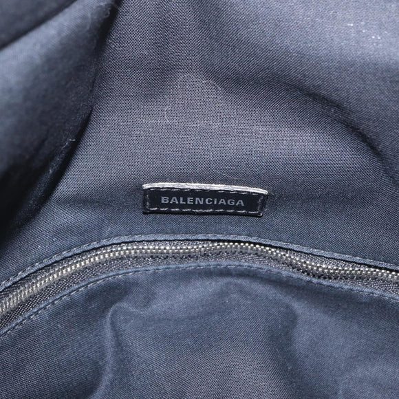 Balenciaga Everyday East West Tote Bag Canvas White Silver 618284 Auth ka6882