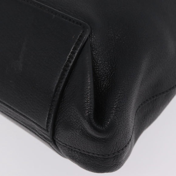 Miu Miu Tote Bag Leather Black Gold Auth ka6883V