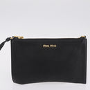 Miu Miu Tote Bag Leather Black Gold Auth ka6883V-26