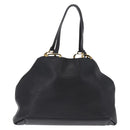 Miu Miu Tote Bag Leather Black Gold Auth ka6883V-3