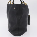 Miu Miu Tote Bag Leather Black Gold Auth ka6883V-4