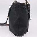 Miu Miu Tote Bag Leather Black Gold Auth ka6883V-5