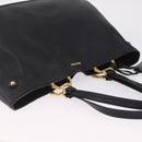 Miu Miu Tote Bag Leather Black Gold Auth ka6883V-6
