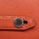 FENDI Celeria Clutch Bag Leather Orange Silver Auth ka6886-13