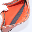 FENDI Celeria Clutch Bag Leather Orange Silver Auth ka6886-22