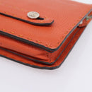 FENDI Celeria Clutch Bag Leather Orange Silver Auth ka6886-8
