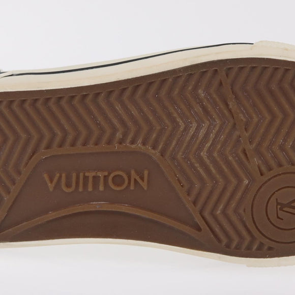 LOUIS VUITTON Sneakers Canvas Leather 7 White LV Auth ka6887