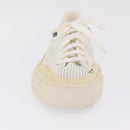 LOUIS VUITTON Sneakers Canvas Leather 7 White LV Auth ka6887-12