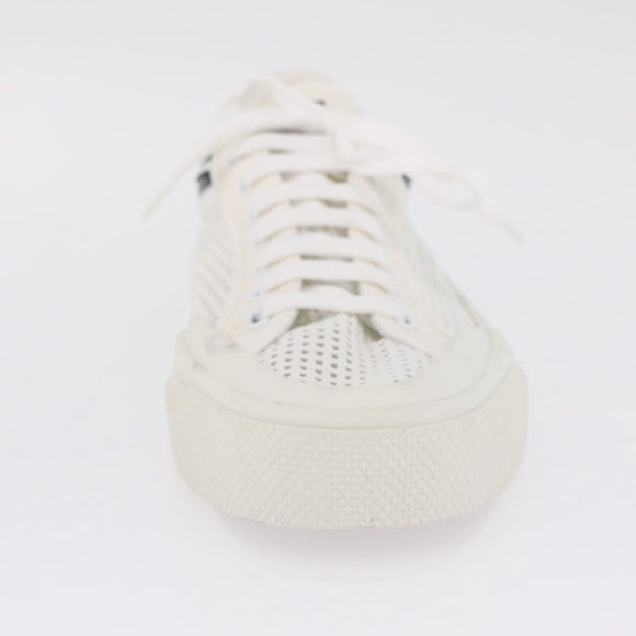 LOUIS VUITTON Sneakers Canvas Leather 7 White LV Auth ka6887