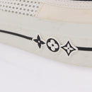 LOUIS VUITTON Sneakers Canvas Leather 7 White LV Auth ka6887-35