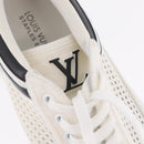 LOUIS VUITTON Sneakers Canvas Leather 7 White LV Auth ka6887-37