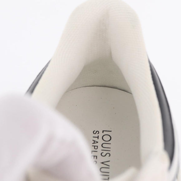 LOUIS VUITTON Sneakers Canvas Leather 7 White LV Auth ka6887