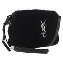 Saint Laurent Lou Camera Bag Leather Mouton Black Silver Auth ka6888A-1