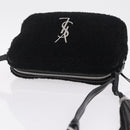 Saint Laurent Lou Camera Bag Leather Mouton Black Silver Auth ka6888A-6