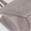 Salvatore Ferragamo Gancini Tote Bag Leather Beige Silver Auth ka6889-11