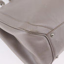 Salvatore Ferragamo Gancini Tote Bag Leather Beige Silver Auth ka6889-13