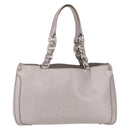 Salvatore Ferragamo Gancini Tote Bag Leather Beige Silver Auth ka6889-2