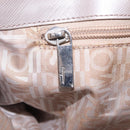 Salvatore Ferragamo Gancini Tote Bag Leather Beige Silver Auth ka6889-25