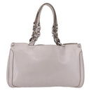 Salvatore Ferragamo Gancini Tote Bag Leather Beige Silver Auth ka6889-3