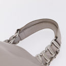 Salvatore Ferragamo Gancini Tote Bag Leather Beige Silver Auth ka6889-8
