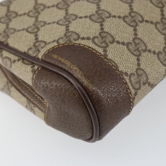 GUCCI GG Supreme Clutch Bag PVC Beige Gold 014 89 0094 Auth ka689