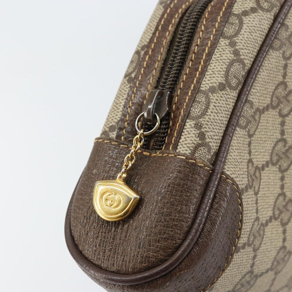 GUCCI GG Supreme Clutch Bag PVC Beige Gold 014 89 0094 Auth ka689