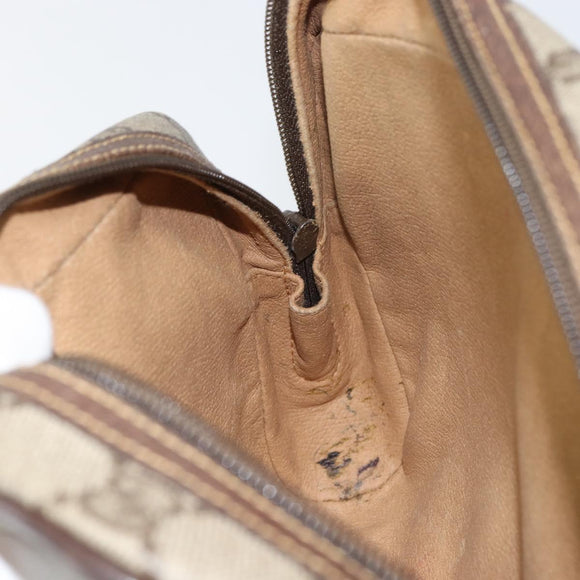 GUCCI GG Supreme Clutch Bag PVC Beige Gold 014 89 0094 Auth ka689