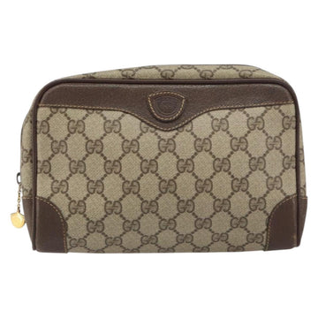 GUCCI GG Supreme Clutch Bag PVC Beige Gold 014 89 0094 Auth ka689 - 0