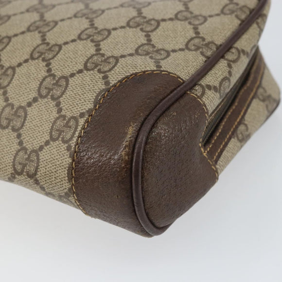 GUCCI GG Supreme Clutch Bag PVC Beige Gold 014 89 0094 Auth ka689