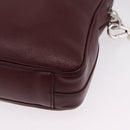PRADA Business Bag Saffiano leather Bordeaux Silver Auth ka6891-16