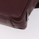 PRADA Business Bag Saffiano leather Bordeaux Silver Auth ka6891-18