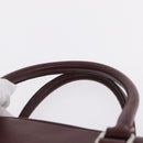 PRADA Business Bag Saffiano leather Bordeaux Silver Auth ka6891-8