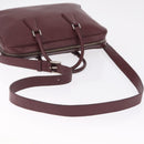 PRADA Business Bag Saffiano leather Bordeaux Silver Auth ka6891-9