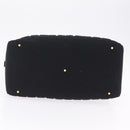 CHANEL Choco Bar Hand Bag Cotton Black Gold CC Auth ka6894-11